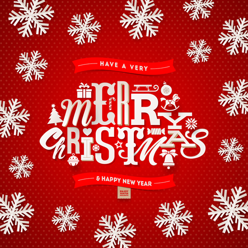 Red christmas background with white snowflake vector Red christmas background with white snowflake vector