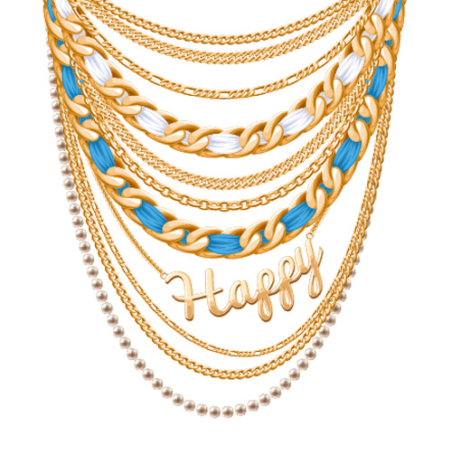 Shiny gold chains vector illustration 02 Shiny gold chains vector illustration 02