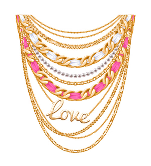 Shiny gold chains vector illustration 04 Shiny gold chains vector illustration 04