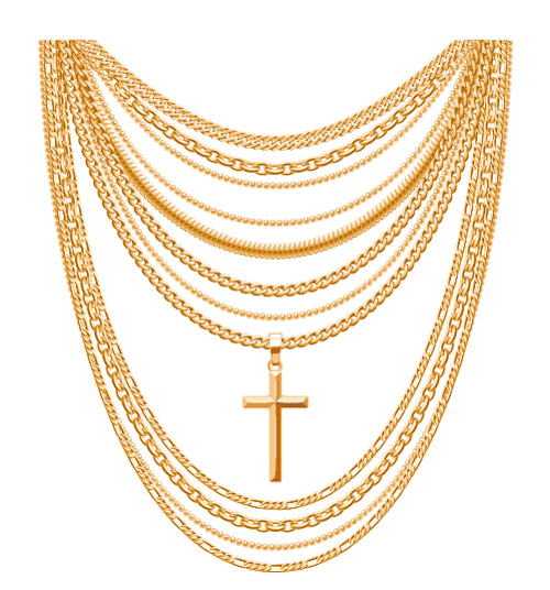 shiny illustration gold chains 