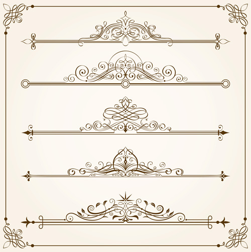 Vintage calligraphic frames with border vector 01 Vintage calligraphic frames with border vector 01