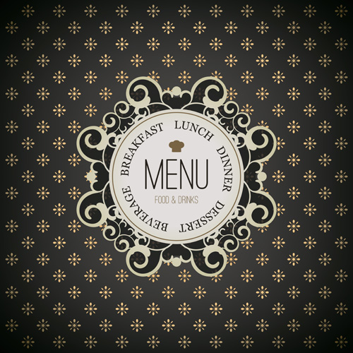Vintage menu with floral pattern vector Vintage menu with floral pattern vector