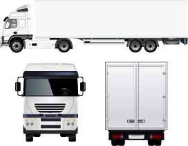 with white truck trailer material 