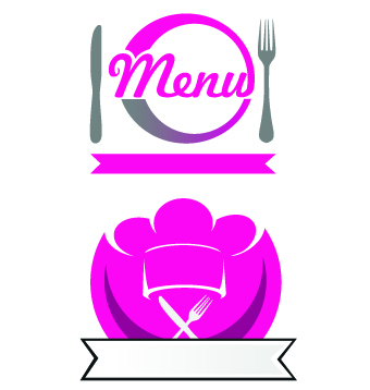 Restaurant Logos with Menu Illustration vector 03 Restaurant Logos with Menu Illustration vector 03