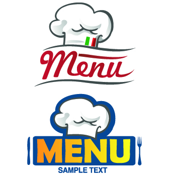 Restaurant Logos with Menu Illustration vector 04