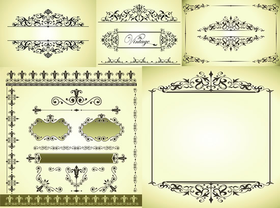 Elegant border patterns vector Elegant border patterns vector