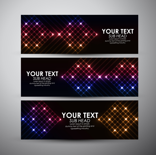 Abstract light vectors banner 07