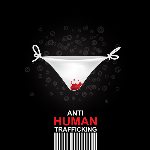 Anti human trafficking public service advertising templates vector 02