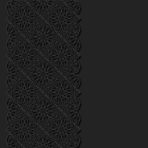 Black decor with background vector 04