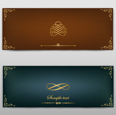 Blank banner ornate decor vector 09