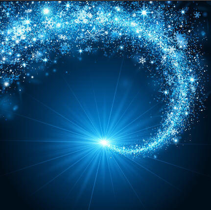 Blue style light and snowflake christmas vector background 02