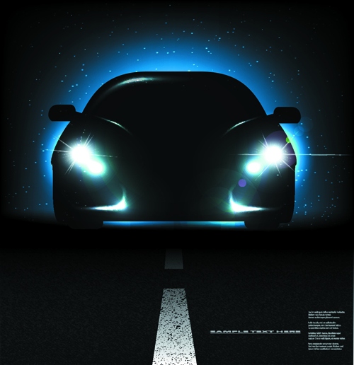 Car Lighting background vector 02 Car Lighting background vector 02