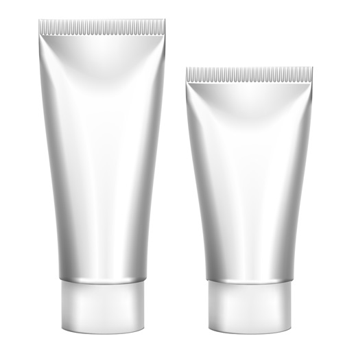 Cosmetics packages tube blank vector 05