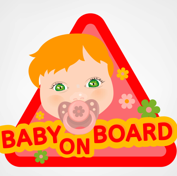 Cute baby sign vector material 02 Cute baby sign vector material 02