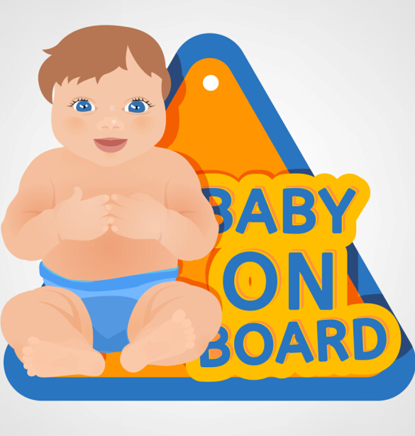 Cute baby sign vector material 03 Cute baby sign vector material 03