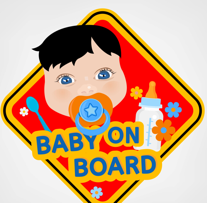 Cute baby sign vector material 05 Cute baby sign vector material 05