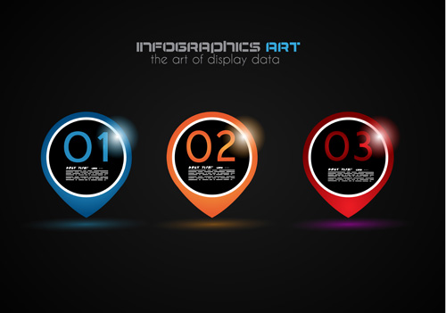 Dark style infographics business vector 03 Dark style infographics business vector 03