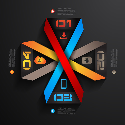 Dark style infographics business vector 07 Dark style infographics business vector 07