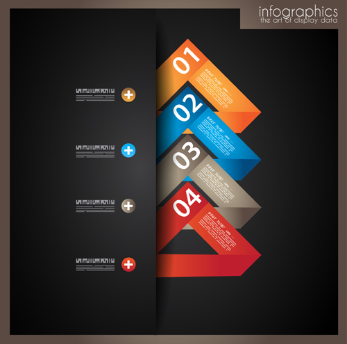 Dark style infographics business vector 09 Dark style infographics business vector 09