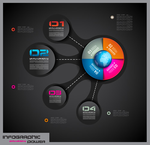 Dark style infographics business vector 25 Dark style infographics business vector 25