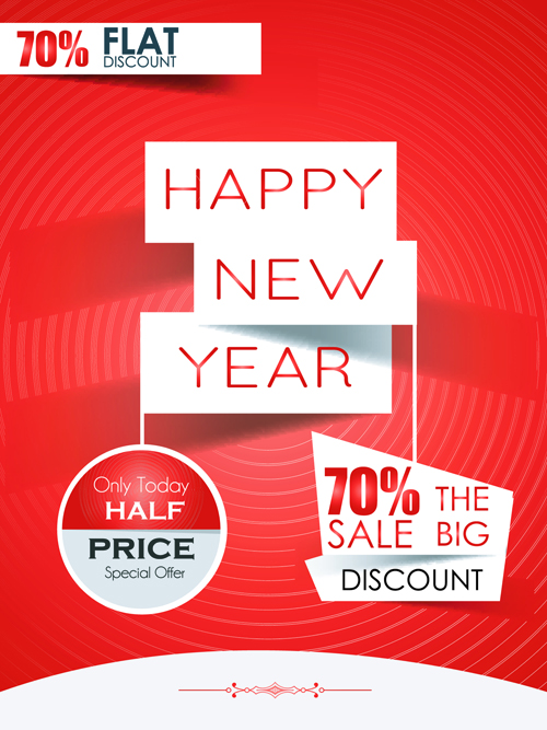 Original design 2015 new year discount flyer cover vector 03