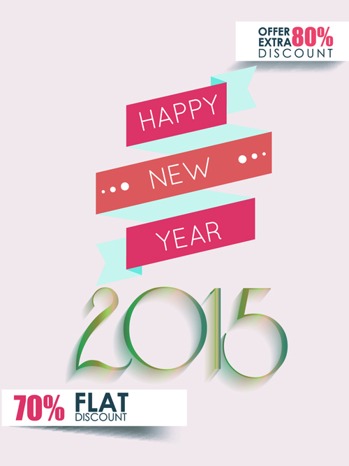 original new year flyer discount design cover 2015 