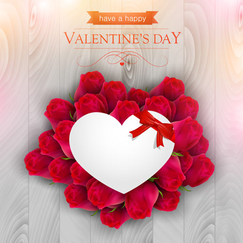Valentines day elements with wooden background vector 07 Valentines day elements with wooden background vector 07