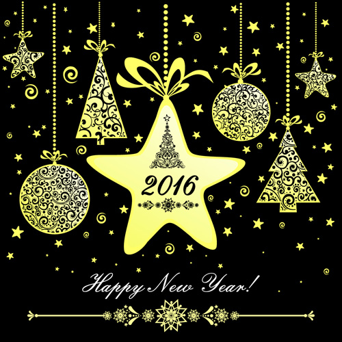 2016 christmas hanging baubles vector material 2016 christmas hanging baubles vector material