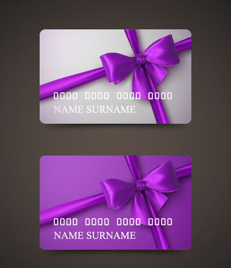 Beautiful bow with business cards template vector 05 Beautiful bow with business cards template vector 05