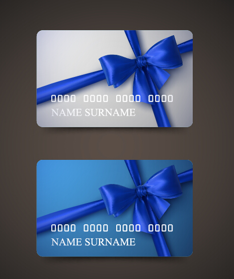 Beautiful bow with business cards template vector 06 Beautiful bow with business cards template vector 06
