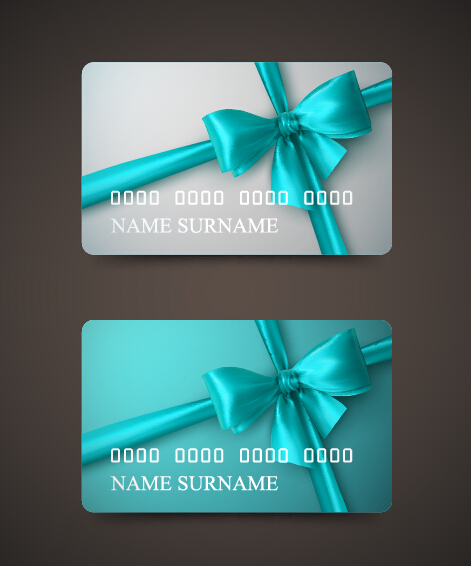 Beautiful bow with business cards template vector 07 Beautiful bow with business cards template vector 07