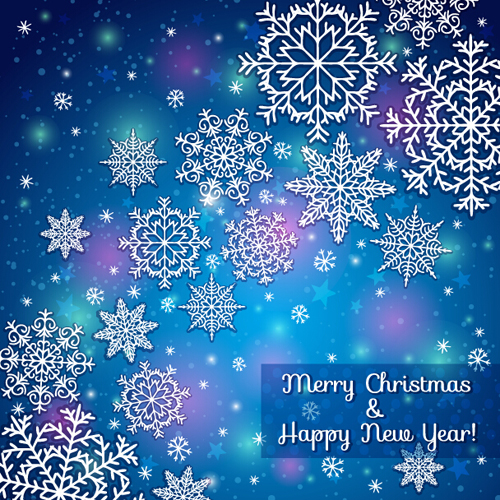 Beautiful snowflake christmas blue background vecor 01 Beautiful snowflake christmas blue background vecor 01