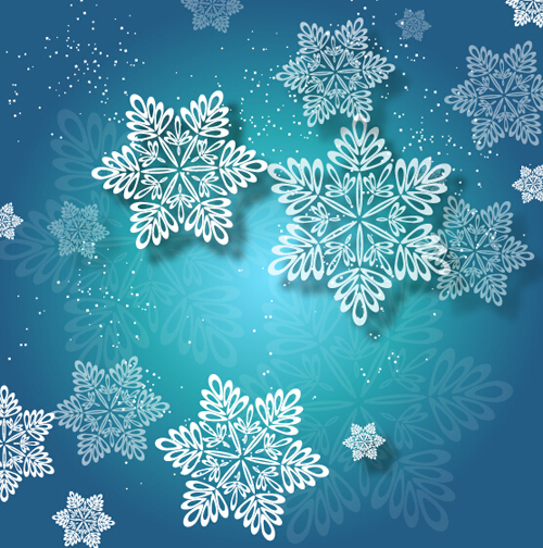 snowflake christmas blue beautiful background 