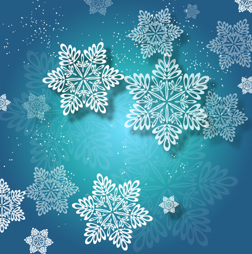 Beautiful snowflake christmas blue background vecor 03 Beautiful snowflake christmas blue background vecor 03