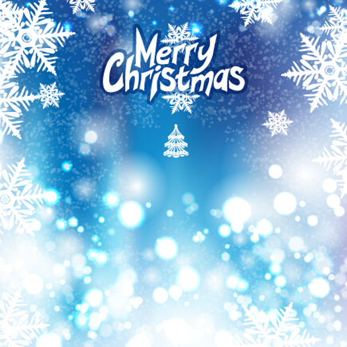 Beautiful snowflake christmas blue background vecor 04 Beautiful snowflake christmas blue background vecor 04
