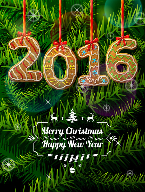 year new christmas Biscuit background 2016 