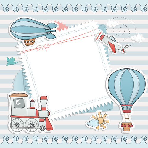 Blank paper with baby card vector 01 Blank paper with baby card vector 01