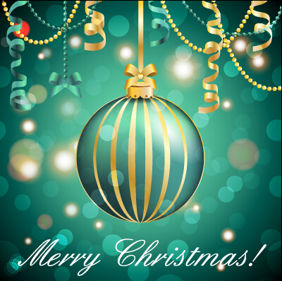 Christmas balls with confetti 2015 new year background vector 02