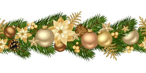 Christmas decorative seamless borders vectors 02 Christmas decorative seamless borders vectors 02
