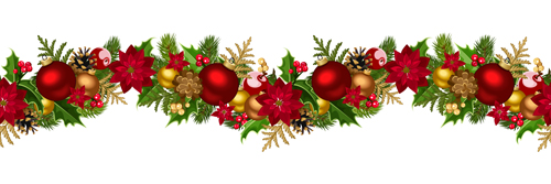 Christmas decorative seamless borders vectors 03 Christmas decorative seamless borders vectors 03