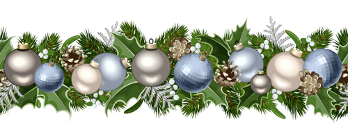 Christmas decorative seamless borders vectors 04 Christmas decorative seamless borders vectors 04