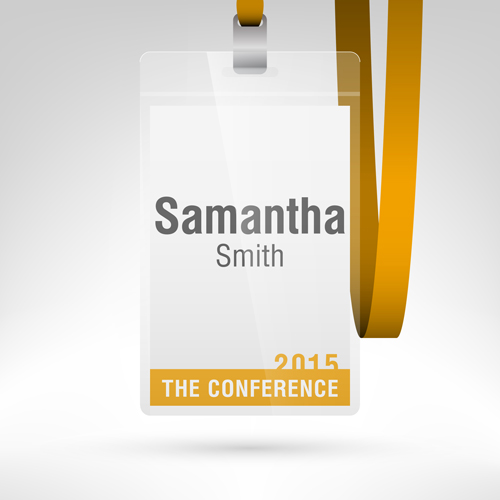Conference card design vector 10