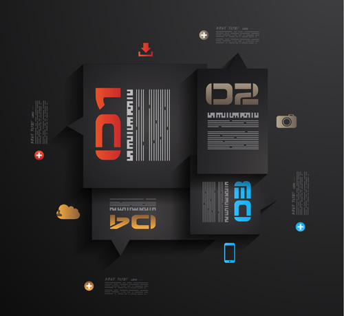 Dark style infographics business vector 10 Dark style infographics business vector 10