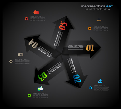 Dark style infographics business vector 20 Dark style infographics business vector 20