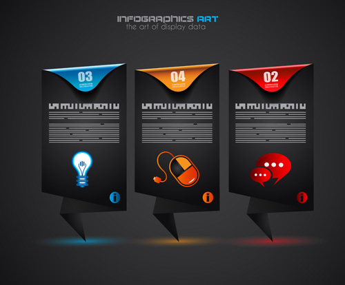 Dark style infographics business vector 21 Dark style infographics business vector 21