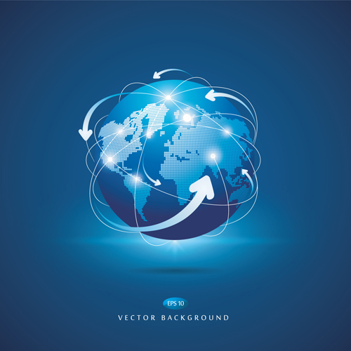 Earth with arrow business background vector Earth with arrow business background vector