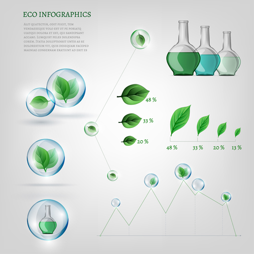Eco infographics elements vectors graphics 05