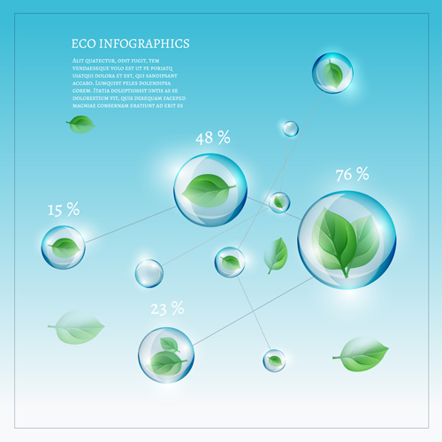 Eco infographics elements vectors graphics 09 Eco infographics elements vectors graphics 09