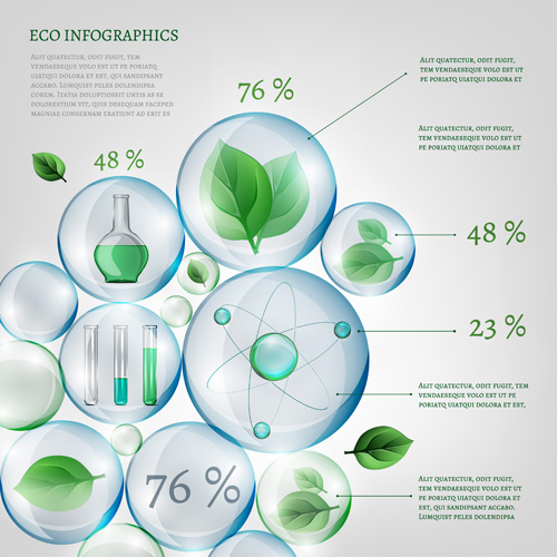 Eco infographics elements vectors graphics 15 Eco infographics elements vectors graphics 15