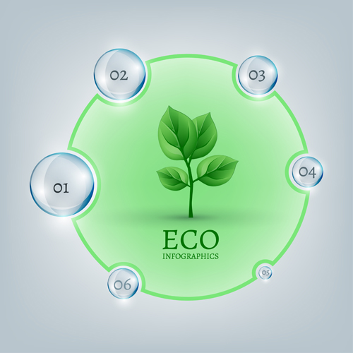 Eco infographics elements vectors graphics 16 Eco infographics elements vectors graphics 16